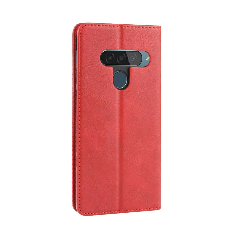 Flip Cover LG G8S ThinQ Effet Cuir Vintage Stylisé