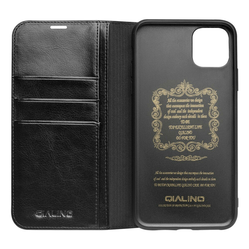 Flip Cover iPhone 11 Véritable Cuir Qialino