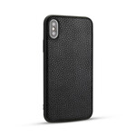 Coque iPhone XS Véritable Cuir Litchi