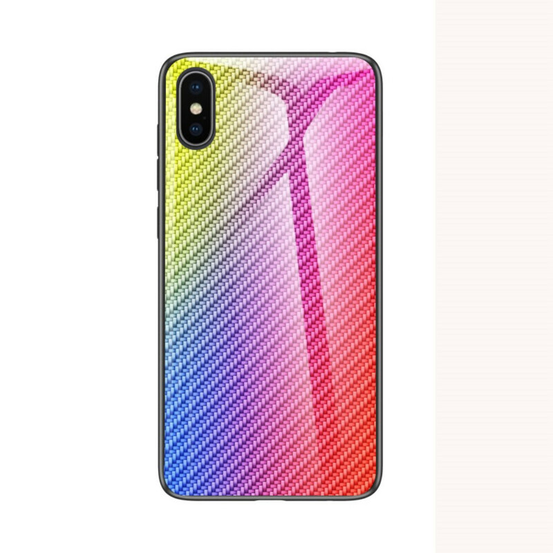 Coque iPhone XS Max Verre Trempé Fibre Carbone