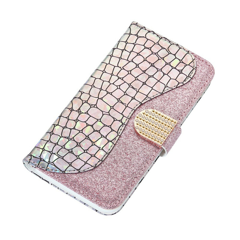 Housse iPhone X Croco Diamants