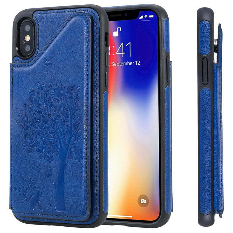 Coque iPhone X Porte-Cartes Support Impression Chat