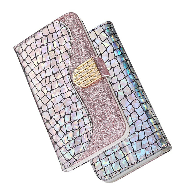 Housse iPhone XR Croco Diamants