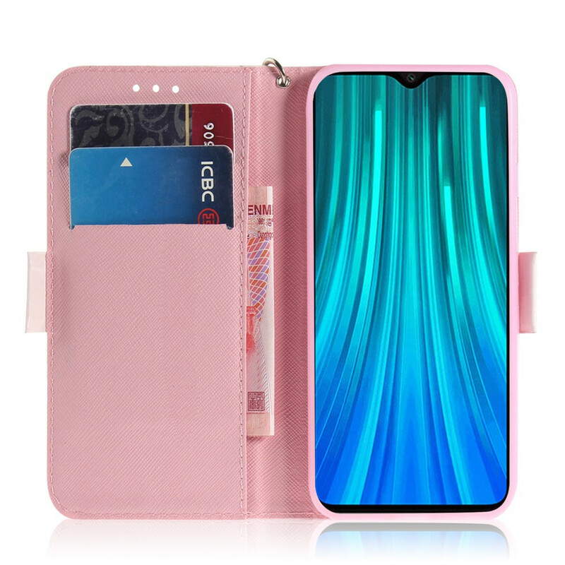 Housse Xiaomi Redmi Note 8 Pro Panda Love à Lanière