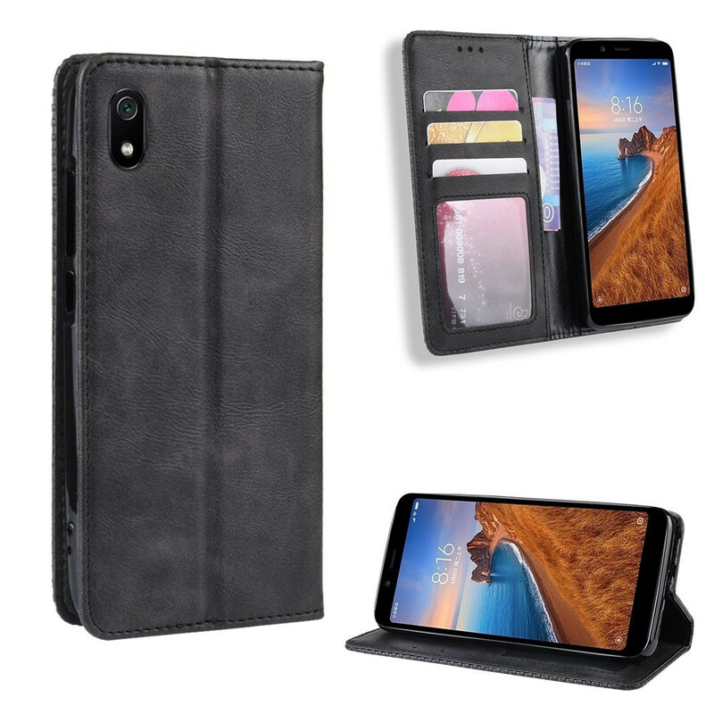 Flip Cover Xiaomi Redmi 7A Effet Cuir Vintage Stylisé