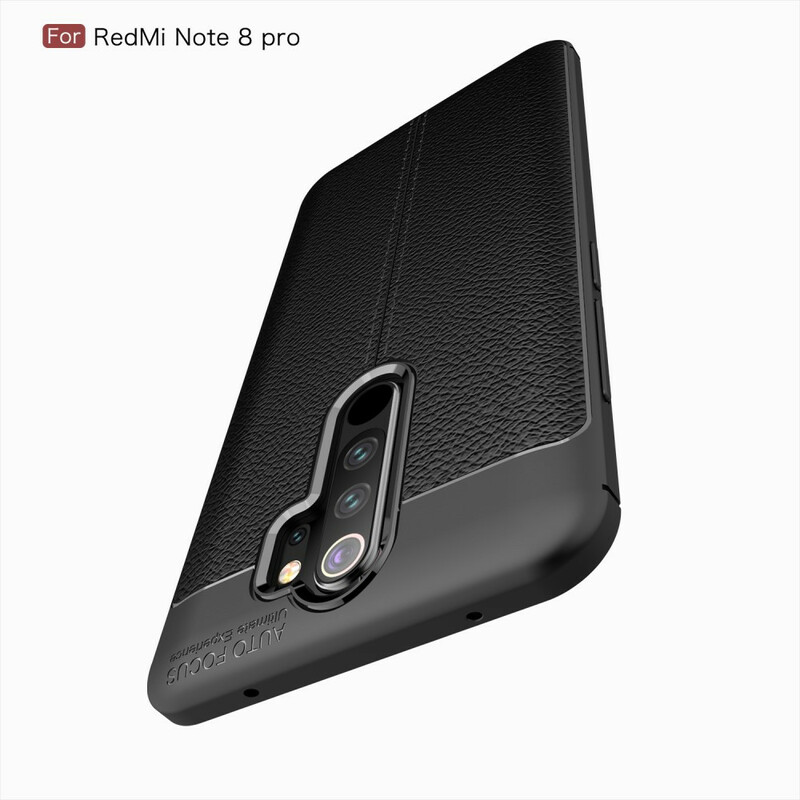 Coque Xiaomi Redmi Note 8 Pro Effet Cuir Litchi Double line