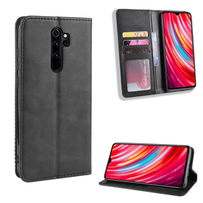 Flip Cover Xiaomi Redmi Note 8 Pro Effet Cuir Vintage Stylisé