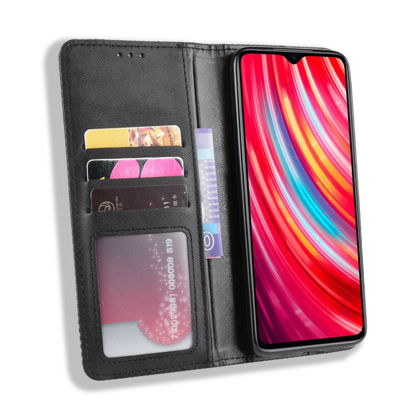 Flip Cover Xiaomi Redmi Note 8 Pro Effet Cuir Vintage Stylisé