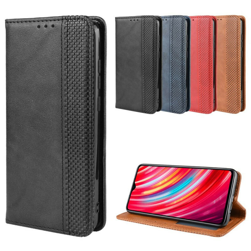 Flip Cover Xiaomi Redmi Note 8 Pro Effet Cuir Vintage Stylisé