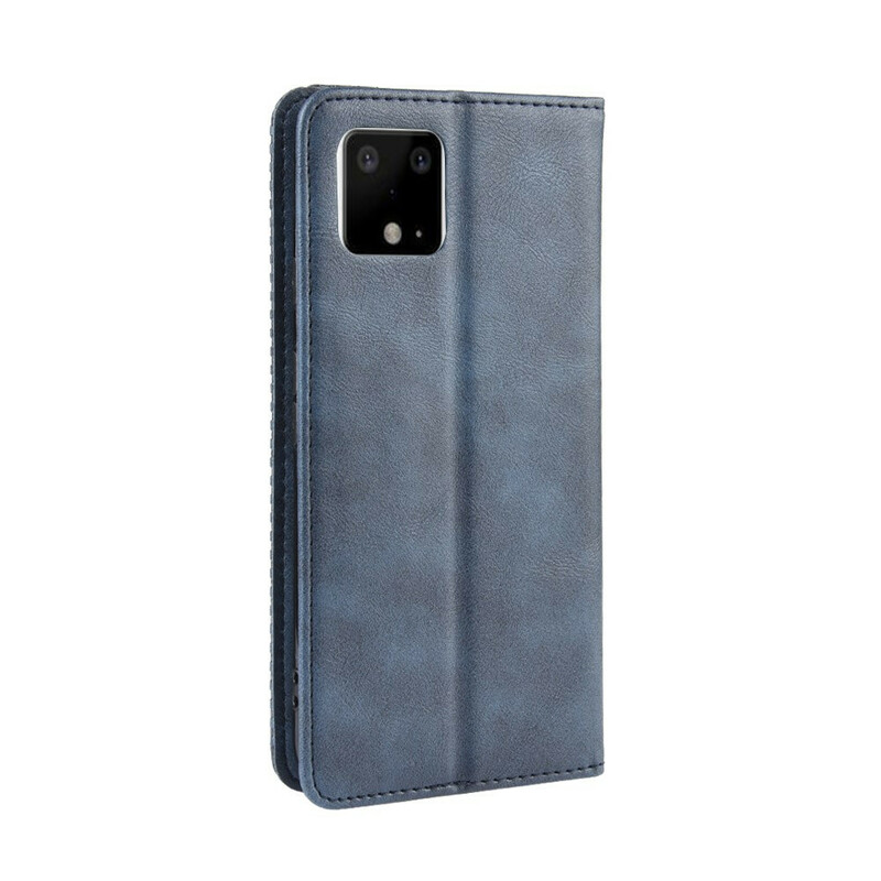 Flip Cover Google Pixel 4 XL Effet Cuir Vintage Stylisé