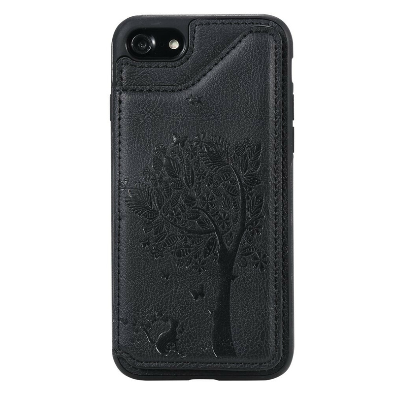 Coque iPhone 8 / 7 Porte-Cartes Support Impression Chat