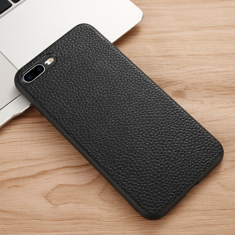 Coque iPhone 8 Plus / 7 Plus Véritable Cuir Litchi