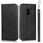 Flip Cover Samsung Galaxy S9 Simili Cuir Class à Lanière