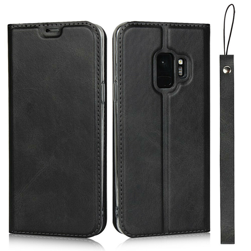 Flip Cover Samsung Galaxy S9 Simili Cuir Class à Lanière