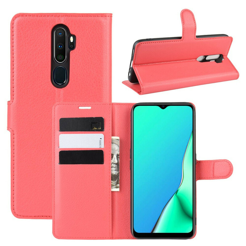 Housse Oppo A9 2020 Simil Cuir Litchi