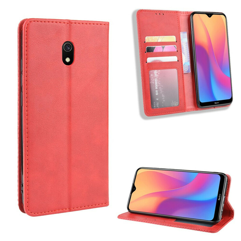 Flip Cover Xiaomi Redmi 8A Effet Cuir Vintage Stylisé