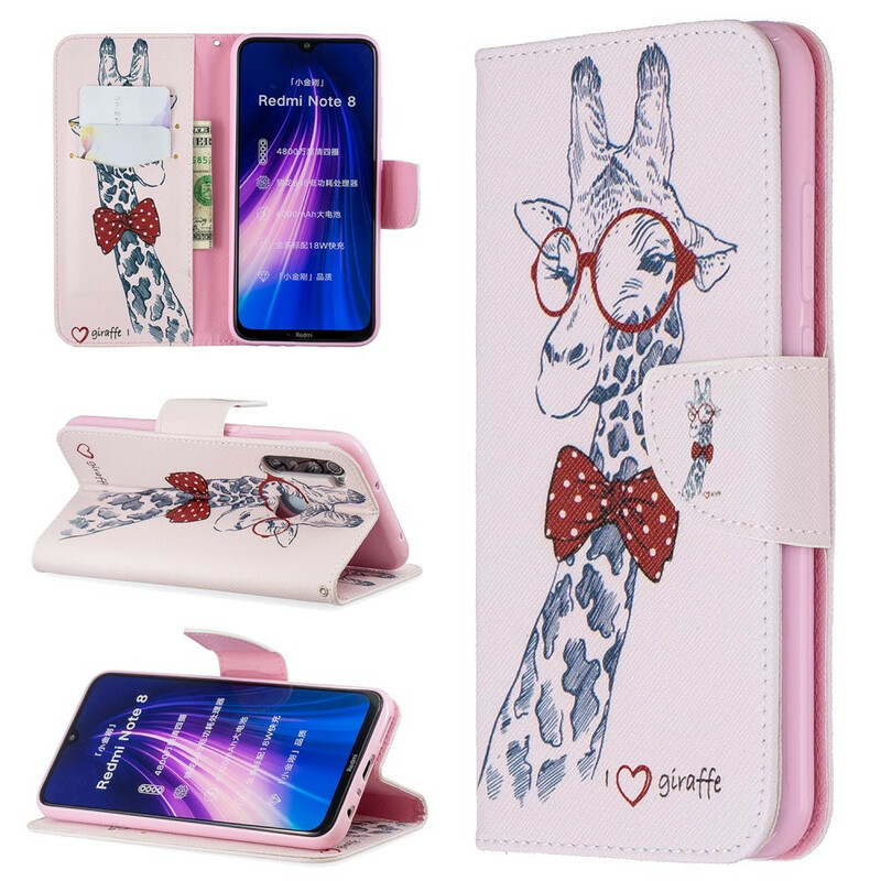 Housse Xiaomi Redmi Note 8 Girafe Intello