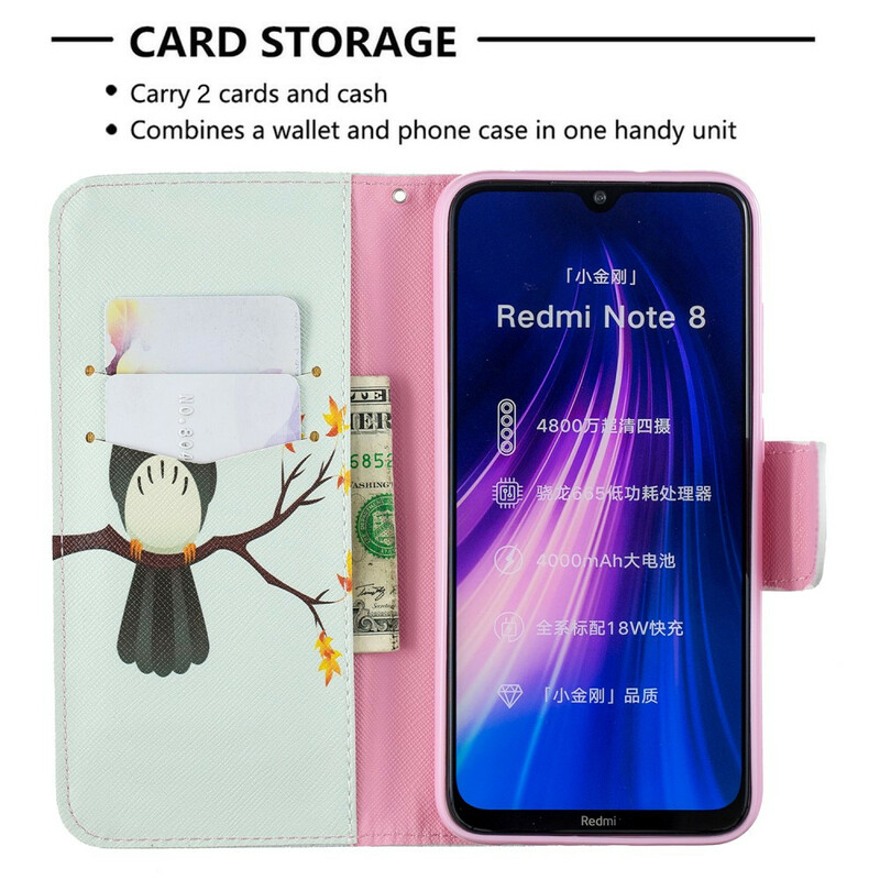 Housse Xaomi Redmi Note 8 Hibou Perché sur la Branche