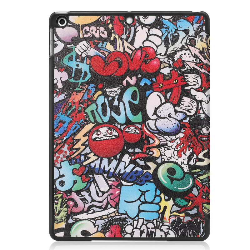 Smart Case iPad 10.2" (2019) Simili Cuir Graffitis Fun