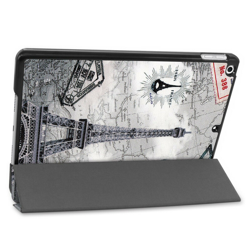 Smart Case iPad 10.2" (2019) Simili Cuir Tour Eiffel Vintage