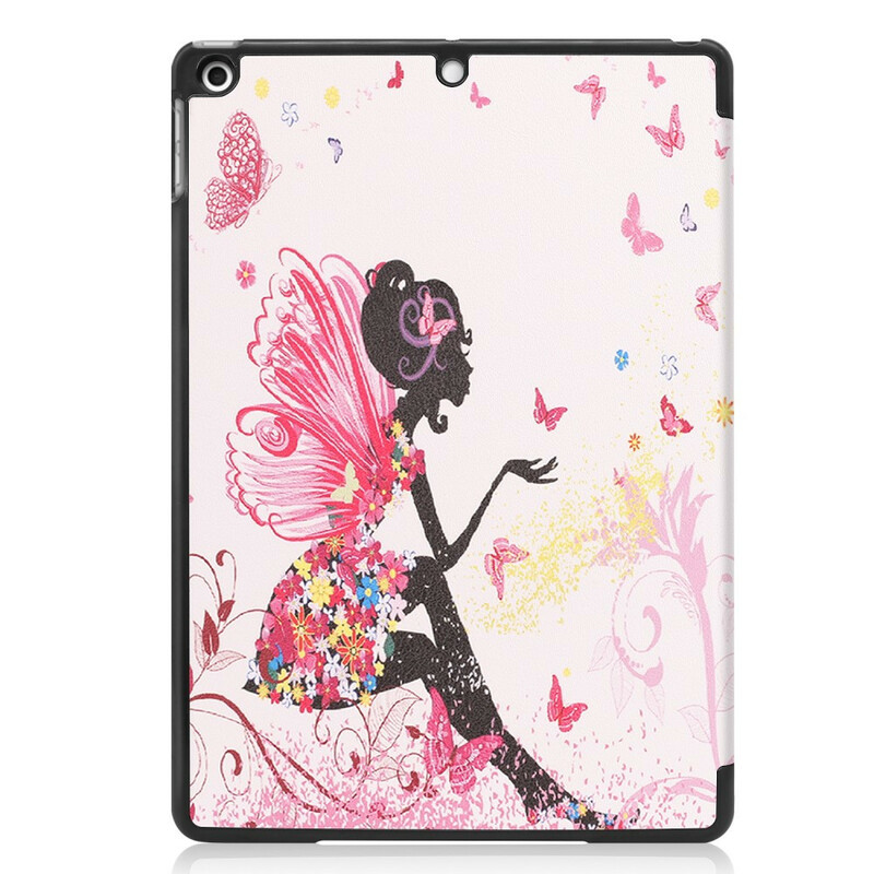 Smart Case iPad 10.2" (2019) Simili Cuir Fée Florale