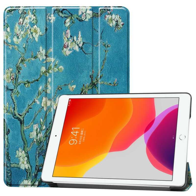 Smart Case iPad 10.2" (2019) Simili Cuir Arbre Fleuri