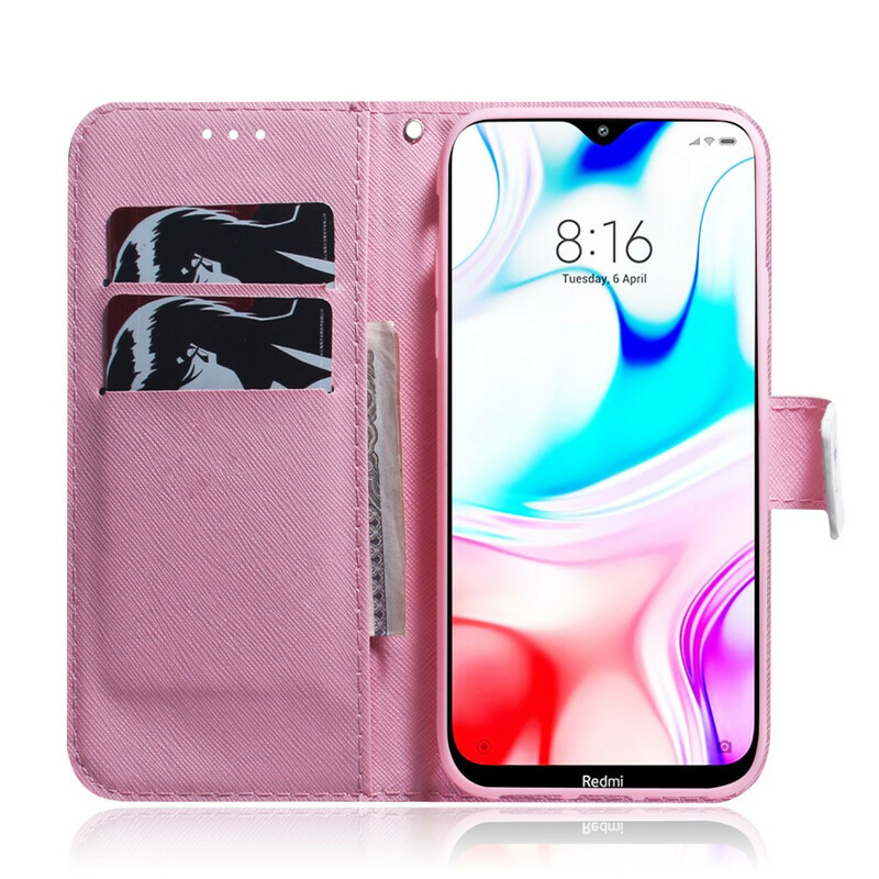 Housse Xiaomi Redmi 8 Fleur Vieux Rose