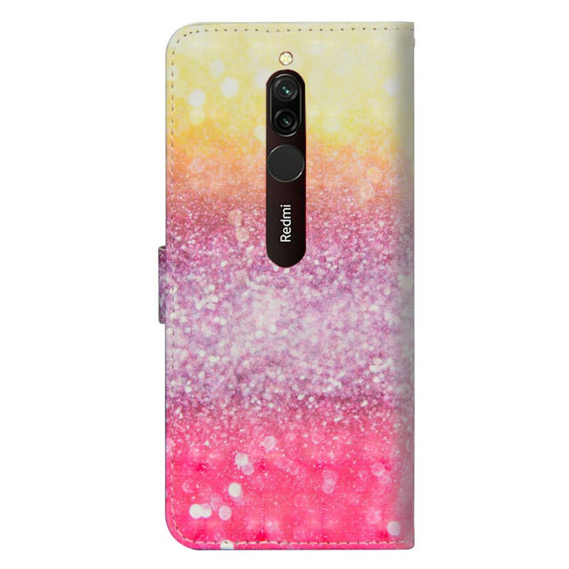 Housse Xiaomi Redmi 8 Dégradé Paillettes Magenta