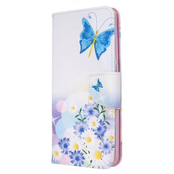 Housse Xiaomi Redmi 8 Papillons et Fleurs Peints