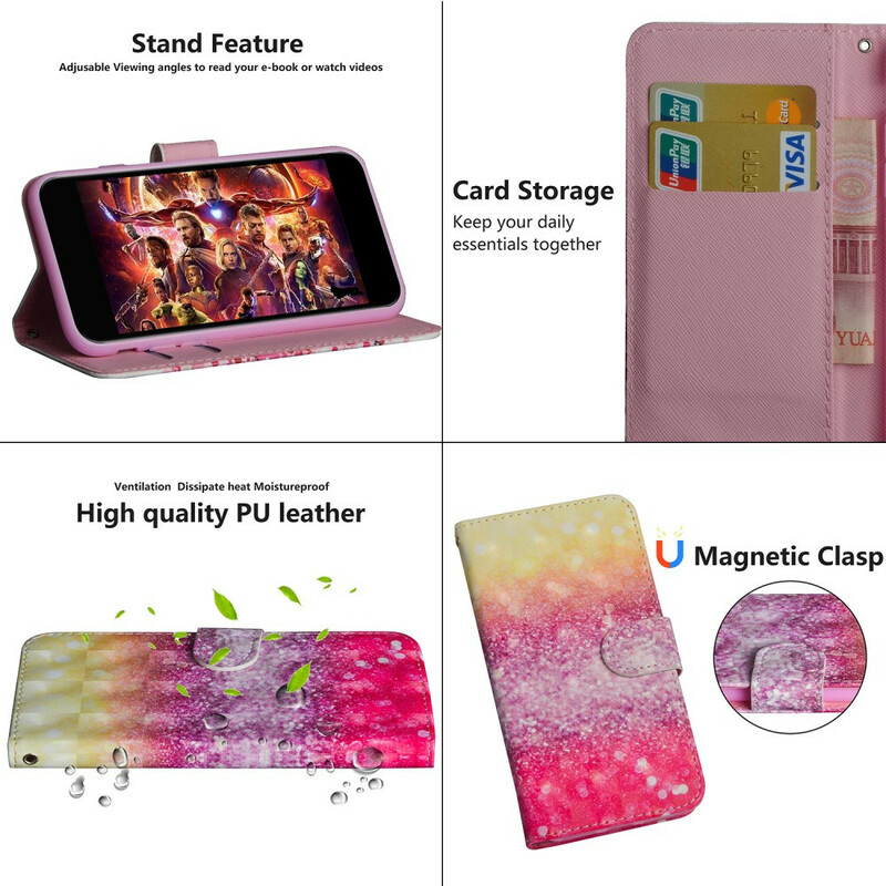 Housse Xiaomi Redmi Note 8T Dégradé Paillettes Magenta