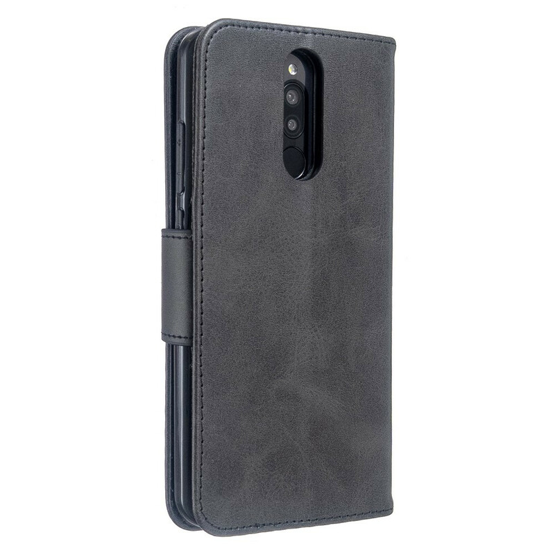 Housse Xiaomi Redmi 8 Effet Cuir Coloré à Lanière