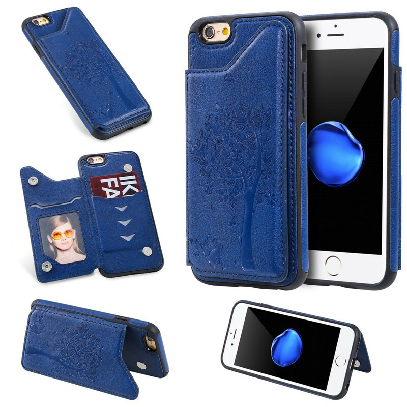 Coque iPhone 6/6S Porte-Cartes Support Impression Chat