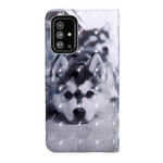 Housse Samsung Galaxy A51 Chien Noir et Blanc