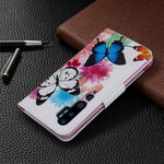 Housse Xiaomi Mi Note 10 Papillons et Fleurs Peints