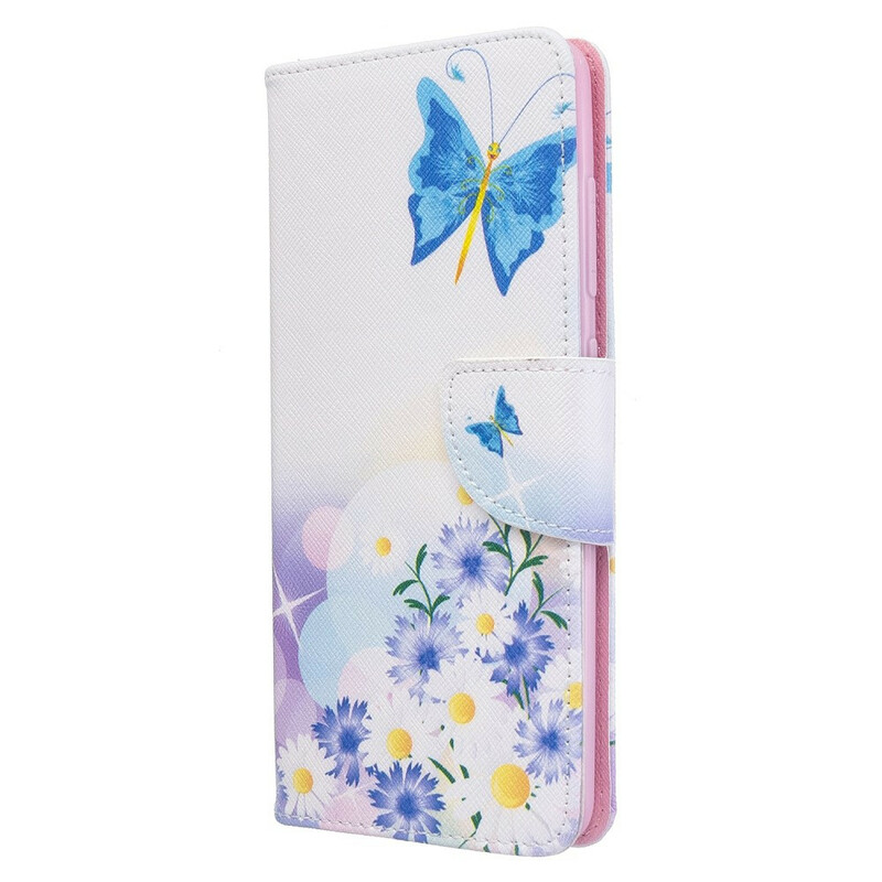 Housse Samsung Galaxy A51 Papillons et Fleurs Peints