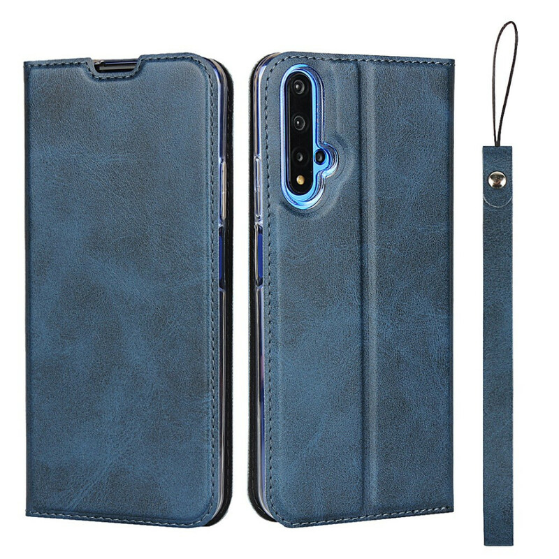 Flip Cover Honor 20 / Huawei Nova 5T Simili Cuir avec Lanière