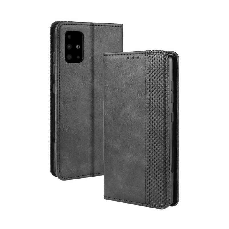 Flip Cover Samsung Galaxy A51 Effet Cuir Vintage Stylisé