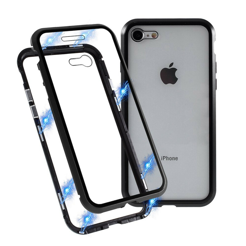 Coque iPhone 8 / 7 Rebords Métal et Verre Trempé