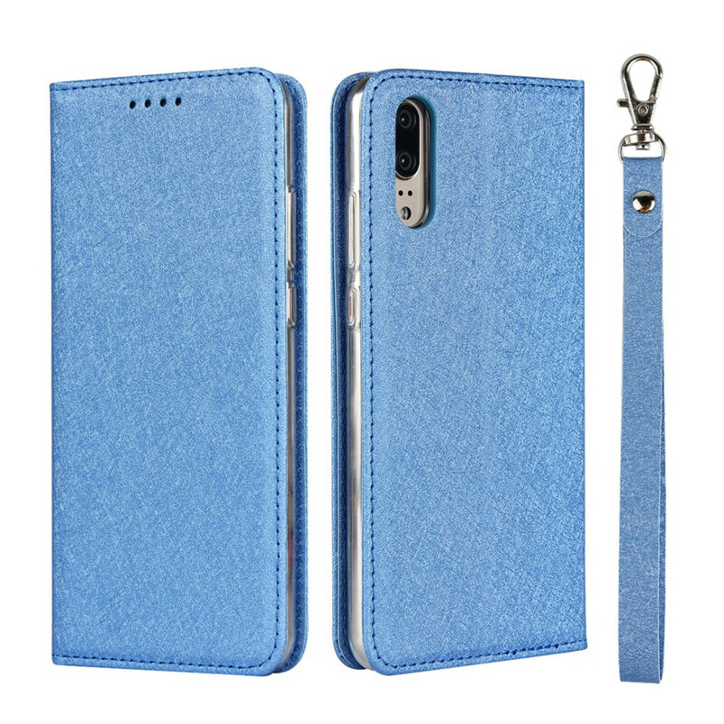 Flip Cover Huawei P20 Style Cuir Douceur avec Lanière