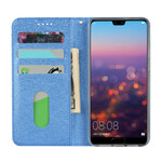 Flip Cover Huawei P20 Style Cuir Douceur avec Lanière