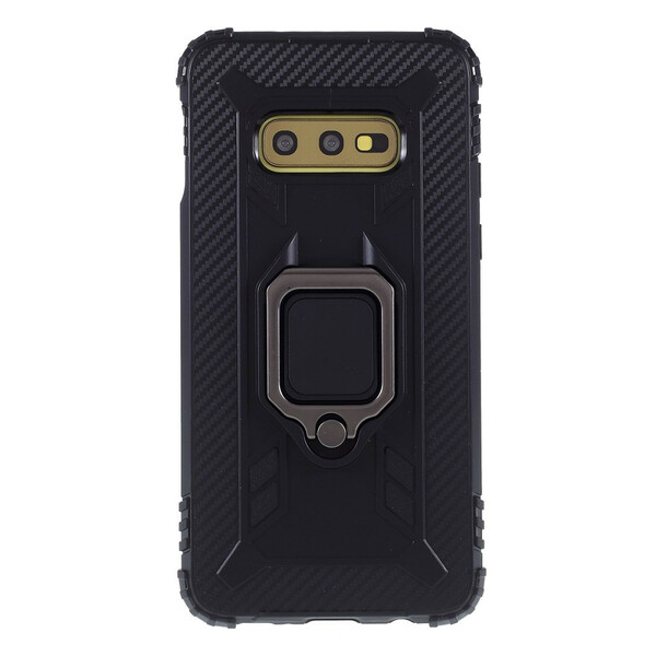 Coque Samsung Galaxy S10e Ring et Fibre Carbone