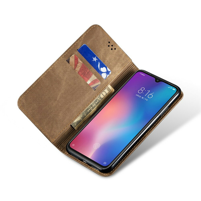 Flip Cover Xiaomi Mi 9 Tissu Jeans