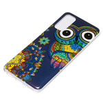 Coque Samsung Galaxy S20 Hibou Mandala Fluorescente