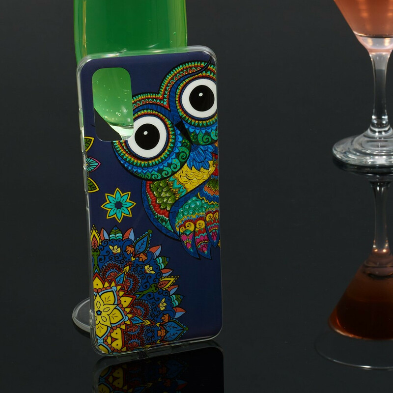 Coque Samsung Galaxy S20 Hibou Mandala Fluorescente