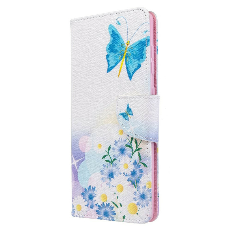 Housse Samsung Galaxy A71 Papillons et Fleurs Peints