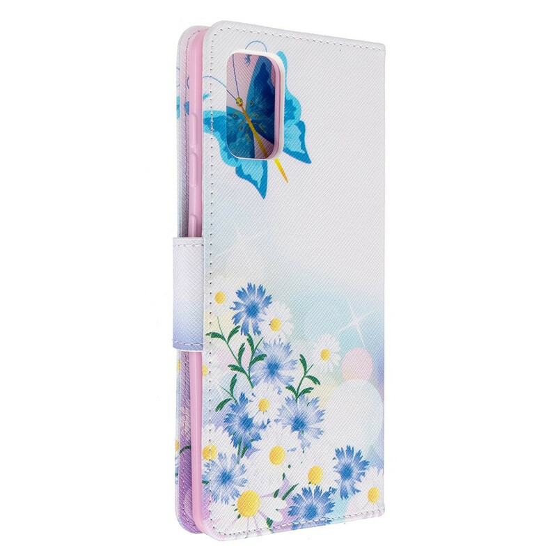 Housse Samsung Galaxy A71 Papillons et Fleurs Peints