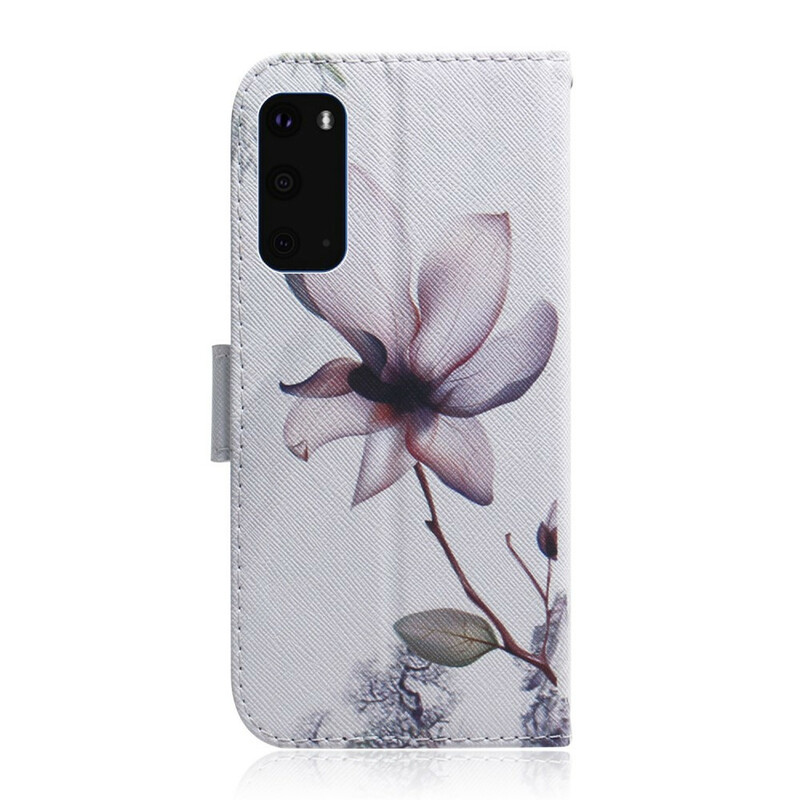 Housse Samsung Galaxy S20 Fleur Vieux Rose