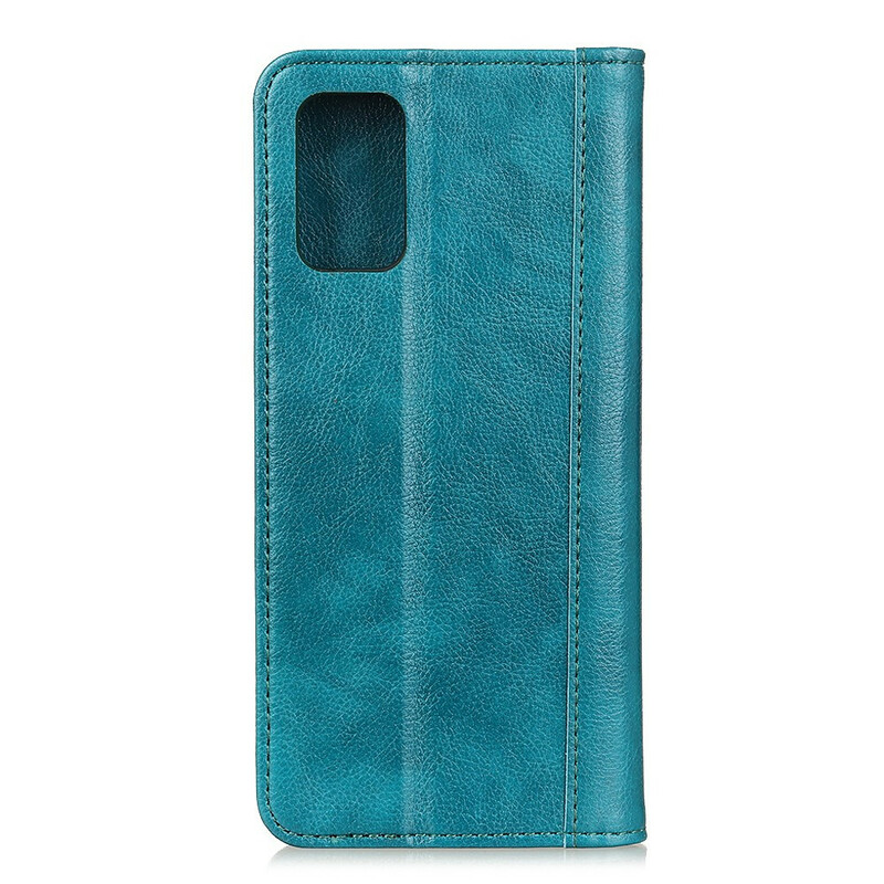 Flip Cover Samsung Galaxy S20 Cuir Litchi Fendu Élégance