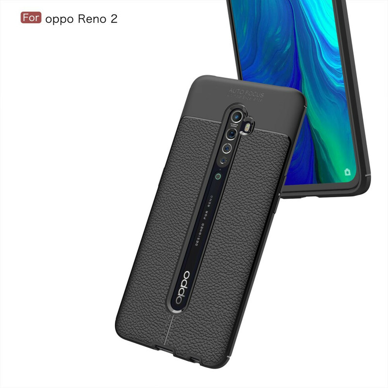 Coque Oppo Reno 2 Effet Cuir Litchi Double line