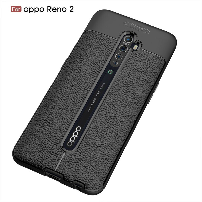 Coque Oppo Reno 2 Effet Cuir Litchi Double line